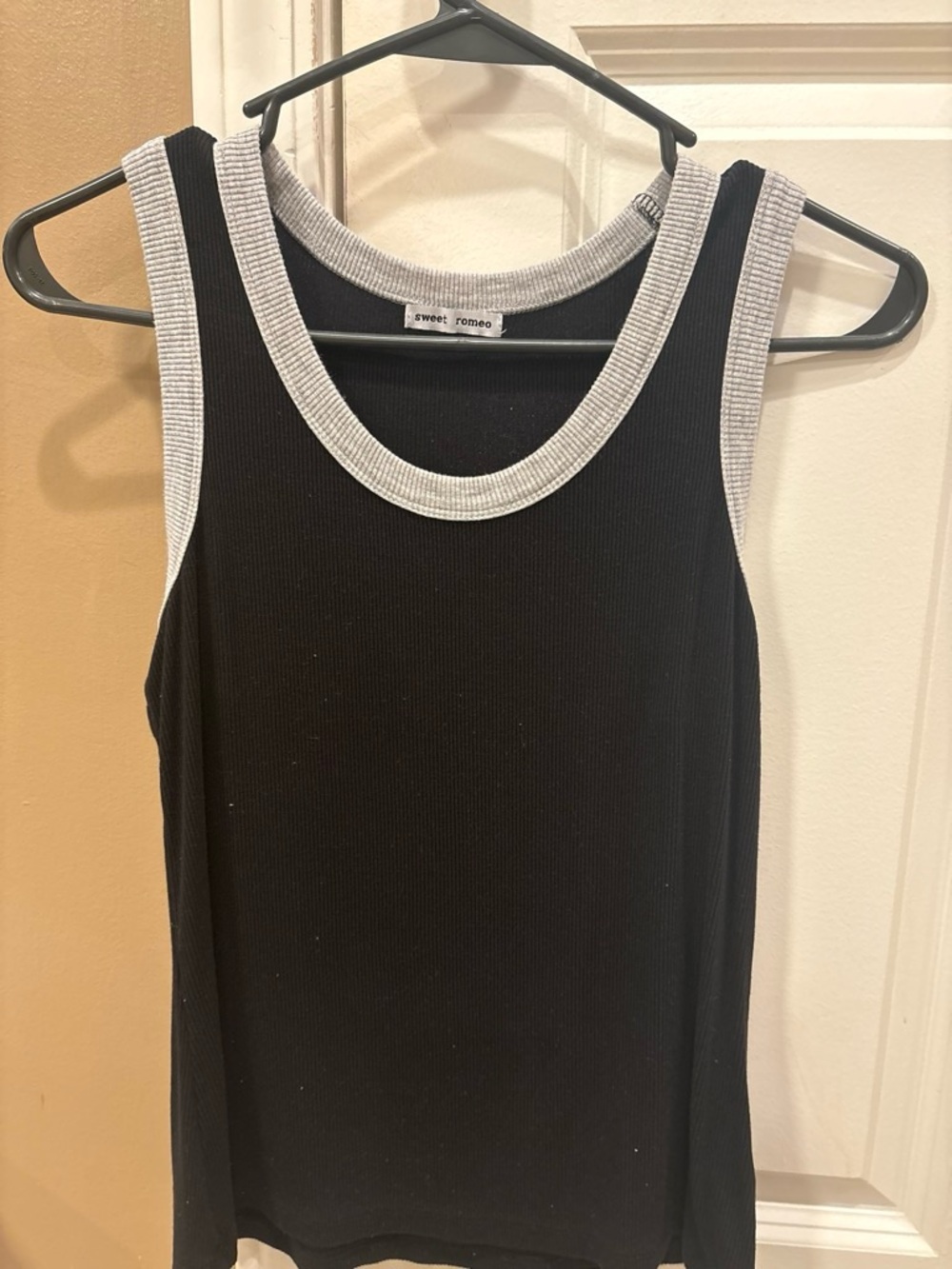 Sweet Romeo Black Tank with Light Gray Trim